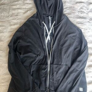 Vuori Black Heather Zip-Up Hoodie Jacket